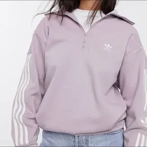 Adidas originals locked up quarter zip in lilac hotsell